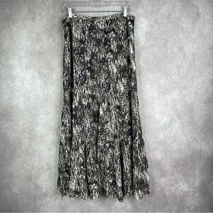 Peruvian Connection Plumage Maxi Skirt In Brown Cream Women's Size US 10
